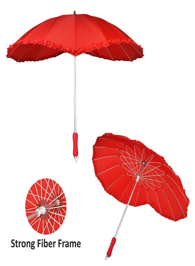 EUME Heart Shape Umbrella Valentine Gift Umbrella (Red) - Image 3